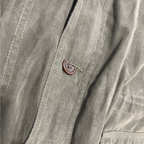 Orvis Dark Green Military Jacket with Brown Leather Details - Picture 6 of 10